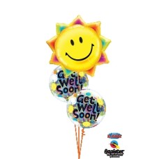 Get Well Soon Balloon Bouquet with Sunshine Foil Balloon
